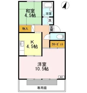 プレジール小崎【1階】の間取り