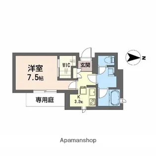 ウエストハイツ【1階】の間取り