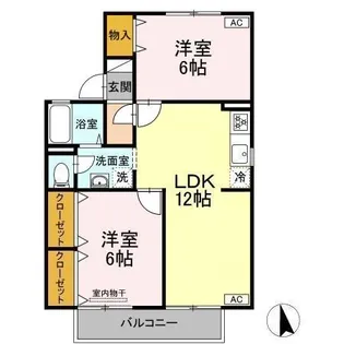 プラティア板谷 B棟【2階】の間取り