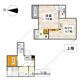 ADC倉敷YUNO【101号室】の間取り
