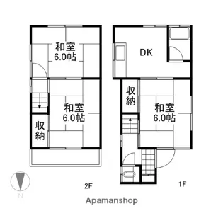 岡山県岡山市北区十日市中町【一戸建】の間取り