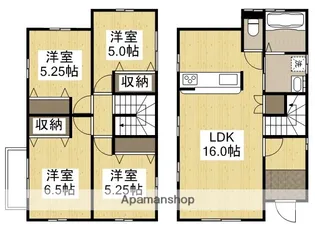 岡山県岡山市南区西市【一戸建】の間取り