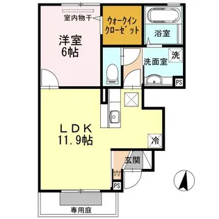 エルヴィリア野田【1階】の間取り