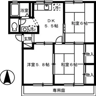 第2プレジール福田【1階】の間取り
