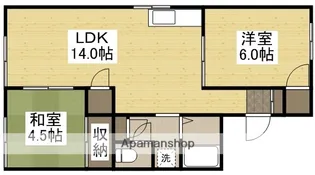 コーポラス中井B棟【102号室】の間取り