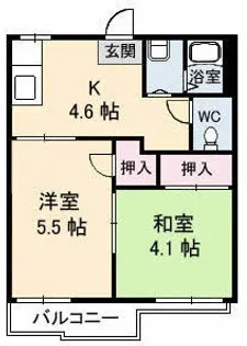 ハイツあかね A棟【2階】の間取り