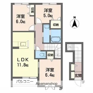 レジデンス原尾島 D棟【2階】の間取り