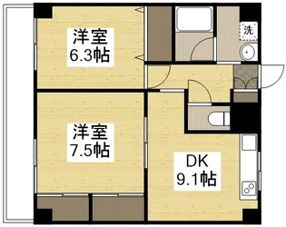 パレスマリソル【402号室】の間取り