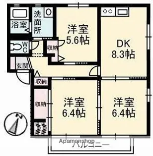 ペルレ E棟【2階】の間取り