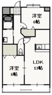 プレジール奥田【4階】の間取り