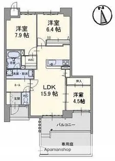 グランマスト伊島【1階】の間取り