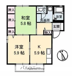 リバーサイド六本木 C棟【2階】の間取り