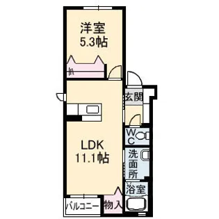 ラ・フルール プリムヴェール【2階】の間取り