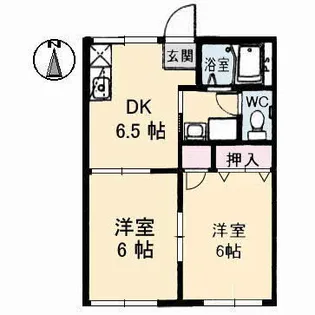 チューリップハイツ A棟【1階】の間取り