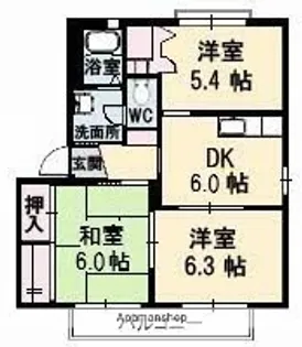 シャーメゾン大福 A棟【2階】の間取り