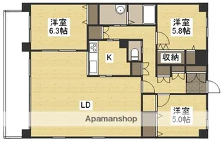 ルネス下中野マンション【201号室】の間取り