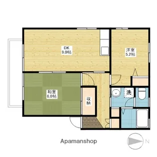 イスタナイマオカD【D201号室】の間取り