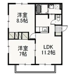 ティエラB【2階】の間取り