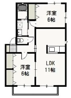 ペアフィールドA【2階】の間取り