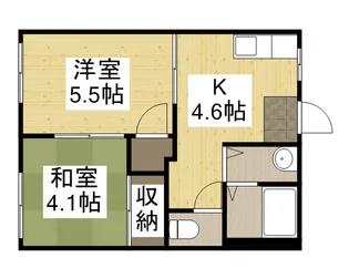 ハイツあかね B棟【1階】の間取り