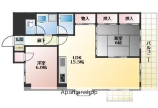 ハイデンスホンダ【5階】の間取り