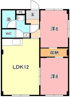 虫明第2マンション【106号室】の間取り