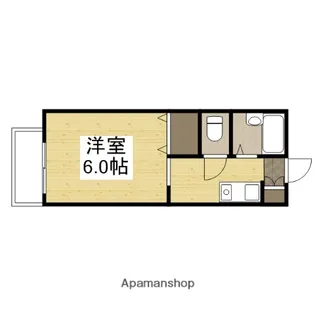 ジュネス貝原【203号室】の間取り