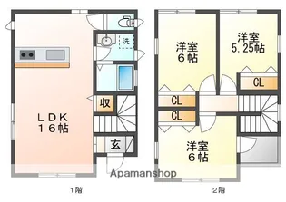 岡山県岡山市北区高柳西町【一戸建】の間取り