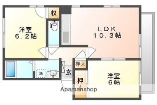 フォブールはまなすⅡ【2階】の間取り