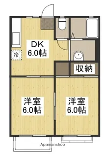 シャンポール中川【202号室】の間取り