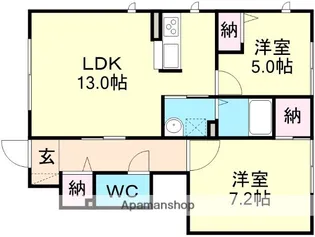 HERMOSA CASA A棟【1階】の間取り
