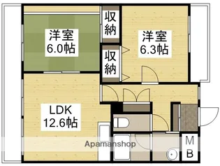 ベルメゾン東光豊成【604号室】の間取り