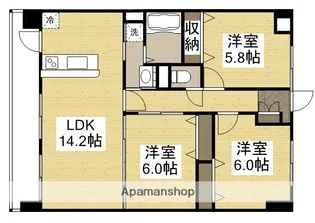 ラ・パティオ【1階】の間取り