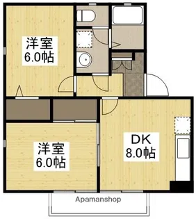 フォブール東岡山【101号室】の間取り