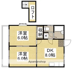 プラジール東岡山【2階】の間取り