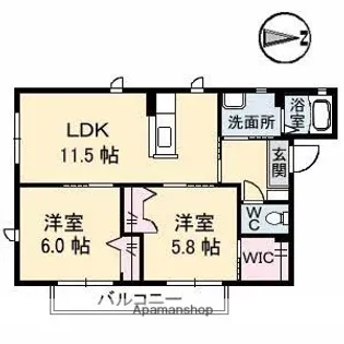 ディアスフクイ【2階】の間取り