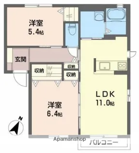メゾン・エルム A棟【202号室】の間取り
