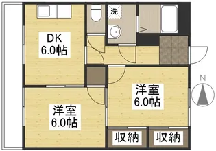 ビバリーガーデン大島A棟【206号室】の間取り