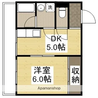1DKの間取り画像