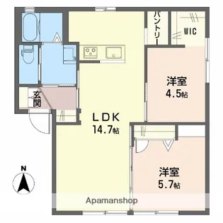 ドミール平井Ⅱ C棟【1階】の間取り
