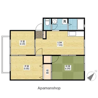 サンビレッジゆたかB【2階】の間取り