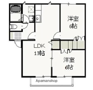 メゾン タチバナD【2階】の間取り