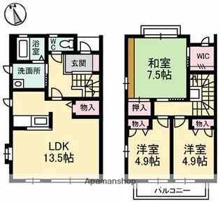 ニューサンホーム日吉 E棟【1階】の間取り