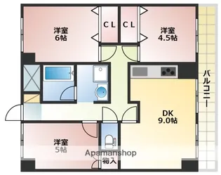 アンシャンテ岡山【6階】の間取り