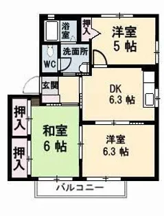 ラ・パーチェ ナガオカ D棟【2階】の間取り