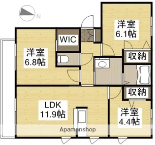 クローバー21 A棟【1階】の間取り