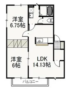 ベリーオーライ B【2階】の間取り