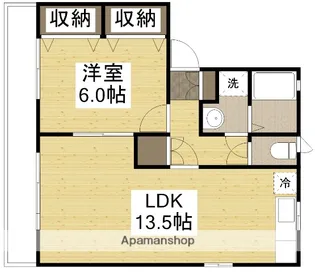 ラッキータウン庭瀬 D棟【201号室】の間取り