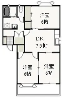 ドミ・アゼリアⅡ D【1階】の間取り