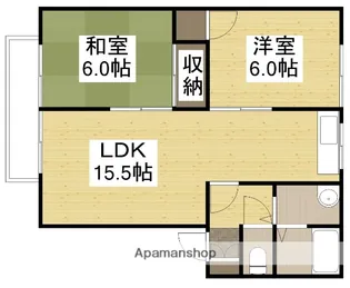 コーポサンフル【1階】の間取り